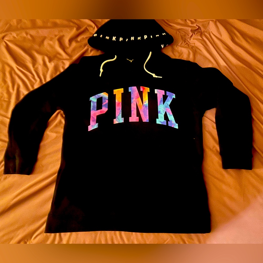 Bs pink logo watercolor hoodie medium
